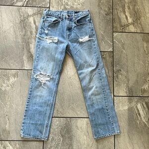 💙 rag & bone mid rise distressed jeans size 25 light wash